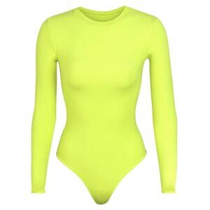 SKIMS Fits Everybody Long Sleeved Bodysuit Daffodil Neon Yellow Size Large